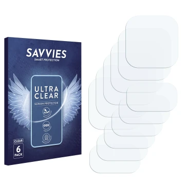 Parte frontal de un envase de producto con el logotipo de la marca Savvies. Al lado está el protector de pantalla correspondie
