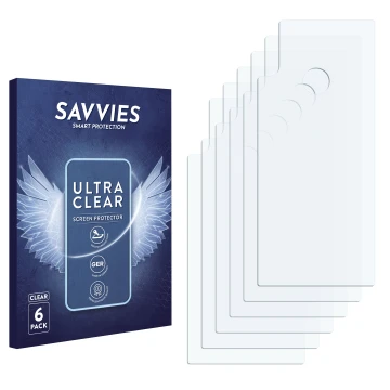 Parte frontal de un envase de producto con el logotipo de la marca Savvies. Al lado está el protector de pantalla correspondie