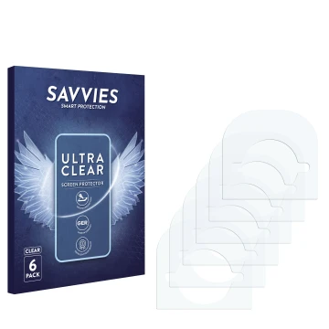 Parte frontal de un envase de producto con el logotipo de la marca Savvies. Al lado está el protector de pantalla correspondie