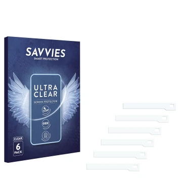 Parte frontal de un envase de producto con el logotipo de la marca Savvies. Al lado está el protector de pantalla correspondie