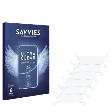Parte frontal de un envase de producto con el logotipo de la marca Savvies. Al lado está el protector de pantalla correspondie