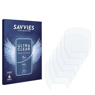 Parte frontal de un envase de producto con el logotipo de la marca Savvies. Al lado está el protector de pantalla correspondie