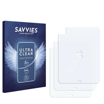 Parte frontal de un envase de producto con el logotipo de la marca Savvies. Al lado está el protector de pantalla correspondie