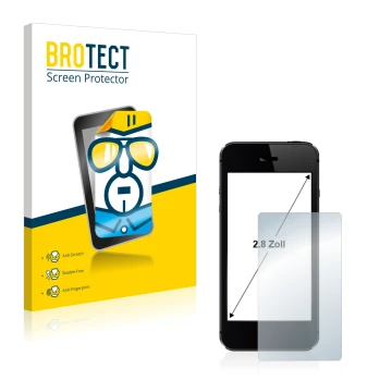 Parte frontal de un envase de producto con el logotipo de la marca BROTECT. Al lado se muestra el dispositivo con su protector