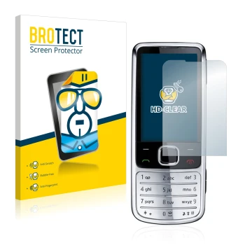 Parte frontal de un envase de producto con el logotipo de la marca BROTECT. Al lado se muestra el dispositivo Nokia 6700 class