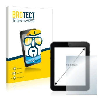 Parte frontal de un envase de producto con el logotipo de la marca BROTECT. Al lado se muestra el dispositivo con su protector