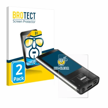Parte frontal de un envase de producto con el logotipo de la marca BROTECT. Al lado se muestra el dispositivo Intenso Video Sh