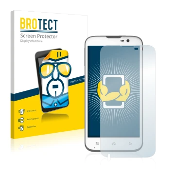 Parte frontal de un envase de producto con el logotipo de la marca BROTECT. Al lado se muestra el dispositivo BQ Aquaris 5 con