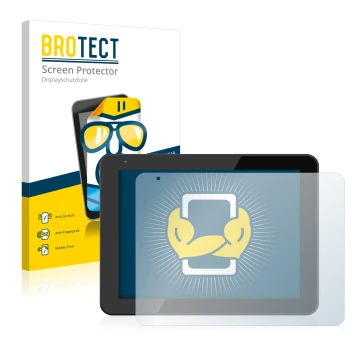 Parte frontal de un envase de producto con el logotipo de la marca BROTECT. Al lado se muestra el dispositivo BQ Curie 2 con s