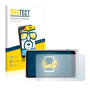 Parte frontal de un envase de producto con el logotipo de la marca BROTECT. Al lado se muestra el dispositivo Samsung Galaxy C