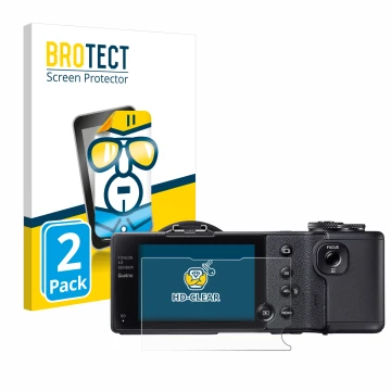 Parte frontal de un envase de producto con el logotipo de la marca BROTECT. Al lado se muestra el dispositivo Sigma dp2 Quattr