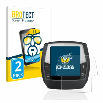 Parte frontal de un envase de producto con el logotipo de la marca BROTECT. Al lado se muestra el dispositivo Bosch Intuvia Pe