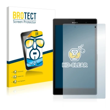 Parte frontal de un envase de producto con el logotipo de la marca BROTECT. Al lado se muestra el dispositivo Sony Xperia Z3 T