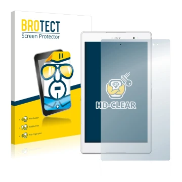 Parte frontal de un envase de producto con el logotipo de la marca BROTECT. Al lado se muestra el dispositivo Sony Xperia Z3 T