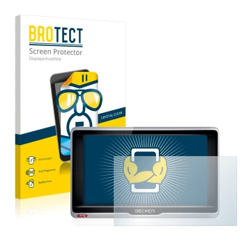 Parte frontal de un envase de producto con el logotipo de la marca BROTECT. Al lado se muestra el dispositivo Becker Professio
