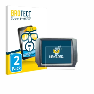 Parte frontal de un envase de producto con el logotipo de la marca BROTECT. Al lado se muestra el dispositivo Uconnect 8.4