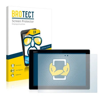 Parte frontal de un envase de producto con el logotipo de la marca BROTECT. Al lado se muestra el dispositivo Sony Xperia Z4 T