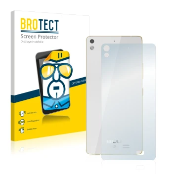 Parte frontal de un envase de producto con el logotipo de la marca BROTECT. Al lado se muestra el dispositivo BLU Vivo Air (Tr