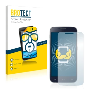 Parte frontal de un envase de producto con el logotipo de la marca BROTECT. Al lado se muestra el dispositivo Landvo L8 con su