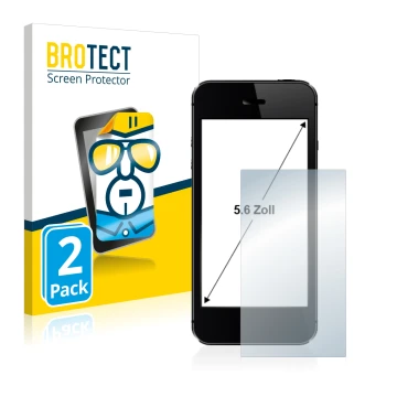 Parte frontal de un envase de producto con el logotipo de la marca BROTECT. Al lado se muestra el dispositivo con su protector