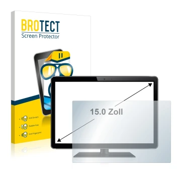 Parte frontal de un envase de producto con el logotipo de la marca BROTECT. Al lado se muestra el dispositivo con su protector