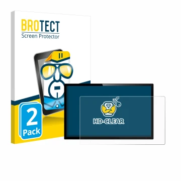 Parte frontal de un envase de producto con el logotipo de la marca BROTECT. Al lado se muestra el dispositivo con su protector