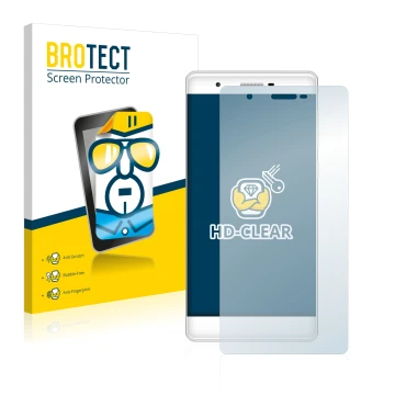 Parte frontal de un envase de producto con el logotipo de la marca BROTECT. Al lado se muestra el dispositivo Phicomm Passion 