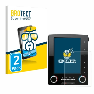 Parte frontal de un envase de producto con el logotipo de la marca BROTECT. Al lado se muestra el dispositivo Renault Megane G