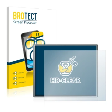 Parte frontal de un envase de producto con el logotipo de la marca BROTECT. Al lado se muestra el dispositivo Siemens Simatic 