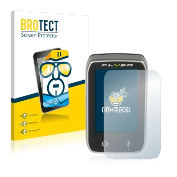 Parte frontal de un envase de producto con el logotipo de la marca BROTECT. Al lado se muestra el dispositivo Panasonic Center