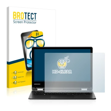 Parte frontal de un envase de producto con el logotipo de la marca BROTECT. Al lado se muestra el dispositivo MEDION Akoya E22
