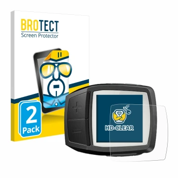 Parte frontal de un envase de producto con el logotipo de la marca BROTECT. Al lado se muestra el dispositivo Bosch Purion con