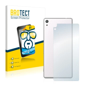 Parte frontal de un envase de producto con el logotipo de la marca BROTECT. Al lado se muestra el dispositivo Sony Xperia XA U