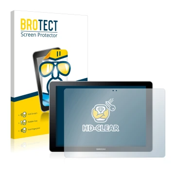 Parte frontal de un envase de producto con el logotipo de la marca BROTECT. Al lado se muestra el dispositivo Samsung Galaxy B