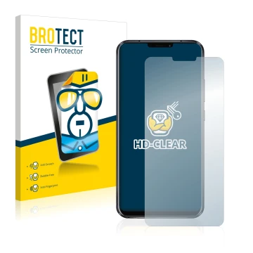 Parte frontal de un envase de producto con el logotipo de la marca BROTECT. Al lado se muestra el dispositivo ASUS ZenFone 5 Z