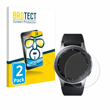 Parte frontal de un envase de producto con el logotipo de la marca BROTECT. Al lado se muestra el dispositivo Samsung Galaxy W