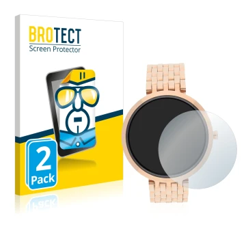 Parte frontal de un envase de producto con el logotipo de la marca BROTECT. Al lado se muestra el dispositivo Xlyne X-Watch Si