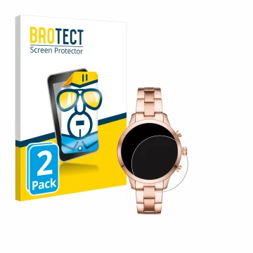 Parte frontal de un envase de producto con el logotipo de la marca BROTECT. Al lado se muestra el dispositivo Michael Kors Acc