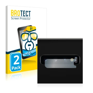 Parte frontal de un envase de producto con el logotipo de la marca BROTECT. Al lado se muestra el dispositivo Samsung Galaxy S