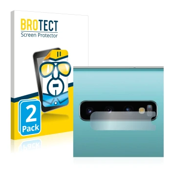 Parte frontal de un envase de producto con el logotipo de la marca BROTECT. Al lado se muestra el dispositivo Samsung Galaxy S