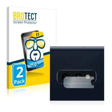 Parte frontal de un envase de producto con el logotipo de la marca BROTECT. Al lado se muestra el dispositivo Samsung Galaxy S