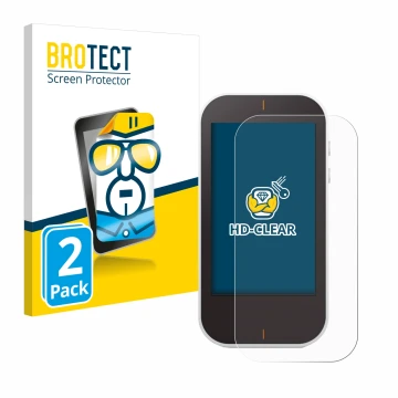 Parte frontal de un envase de producto con el logotipo de la marca BROTECT. Al lado se muestra el dispositivo Garmin Approach 