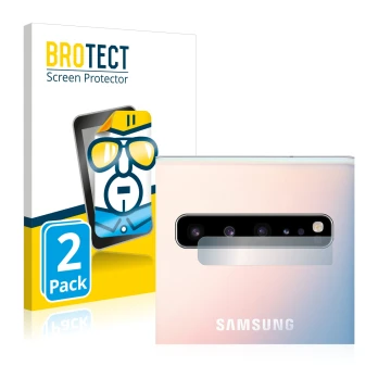 Parte frontal de un envase de producto con el logotipo de la marca BROTECT. Al lado se muestra el dispositivo Samsung Galaxy S