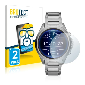 Parte frontal de un envase de producto con el logotipo de la marca BROTECT. Al lado se muestra el dispositivo Emporio Armani C