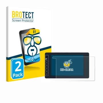 Parte frontal de un envase de producto con el logotipo de la marca BROTECT. Al lado se muestra el dispositivo SmallHD 703 Bolt