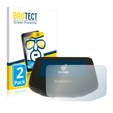 Parte frontal de un envase de producto con el logotipo de la marca BROTECT. Al lado se muestra el dispositivo Giant RideContro