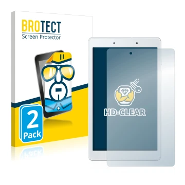 Parte frontal de un envase de producto con el logotipo de la marca BROTECT. Al lado se muestra el dispositivo Samsung Galaxy T
