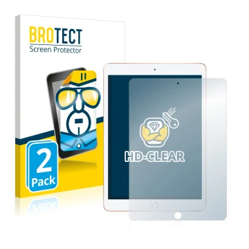 Parte frontal de un envase de producto con el logotipo de la marca BROTECT. Al lado se muestra el dispositivo Apple iPad 10.2