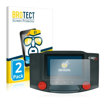 Parte frontal de un envase de producto con el logotipo de la marca BROTECT. Al lado se muestra el dispositivo Märklin Central 