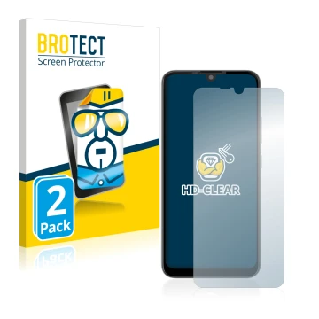 Parte frontal de un envase de producto con el logotipo de la marca BROTECT. Al lado se muestra el dispositivo Gigaset GS190 co